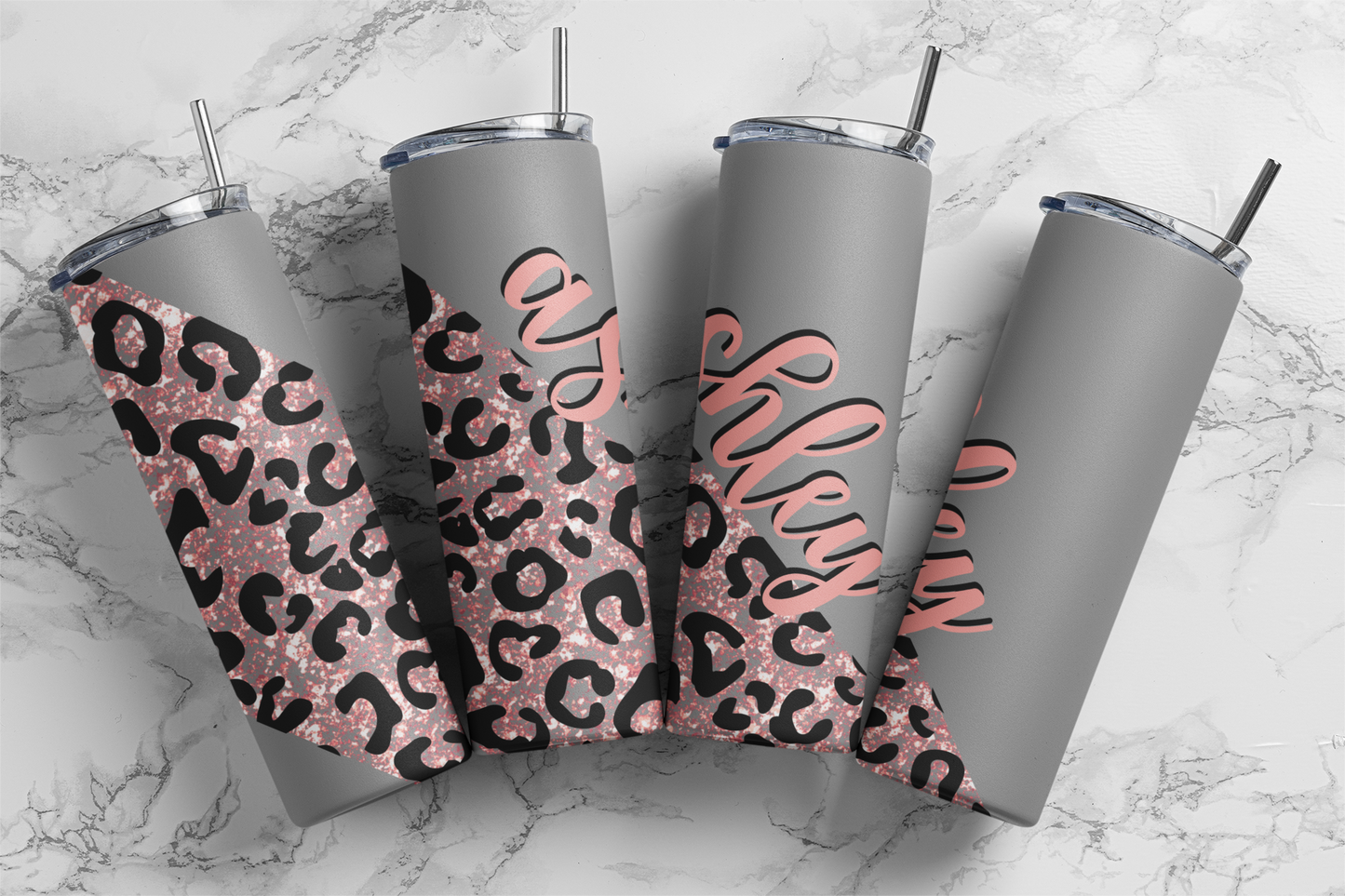 Leopard Print Slash Tumbler