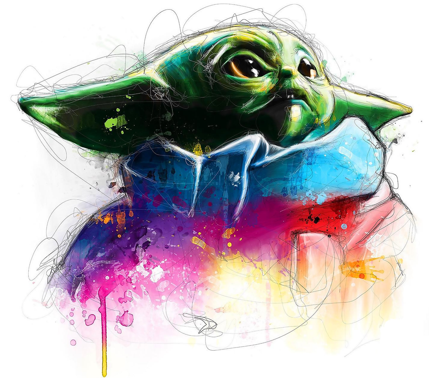 Baby Yoda watercolor Tumbler