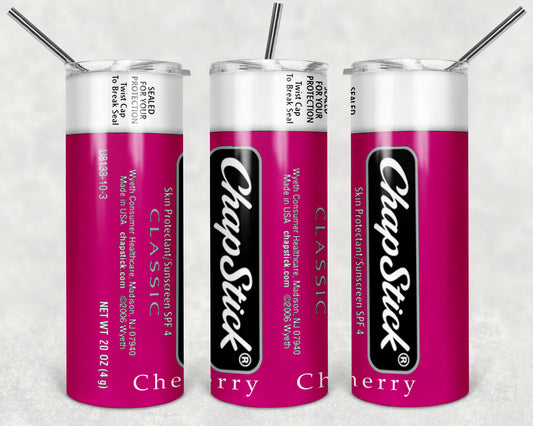 Cherry Chapstick Tumbler