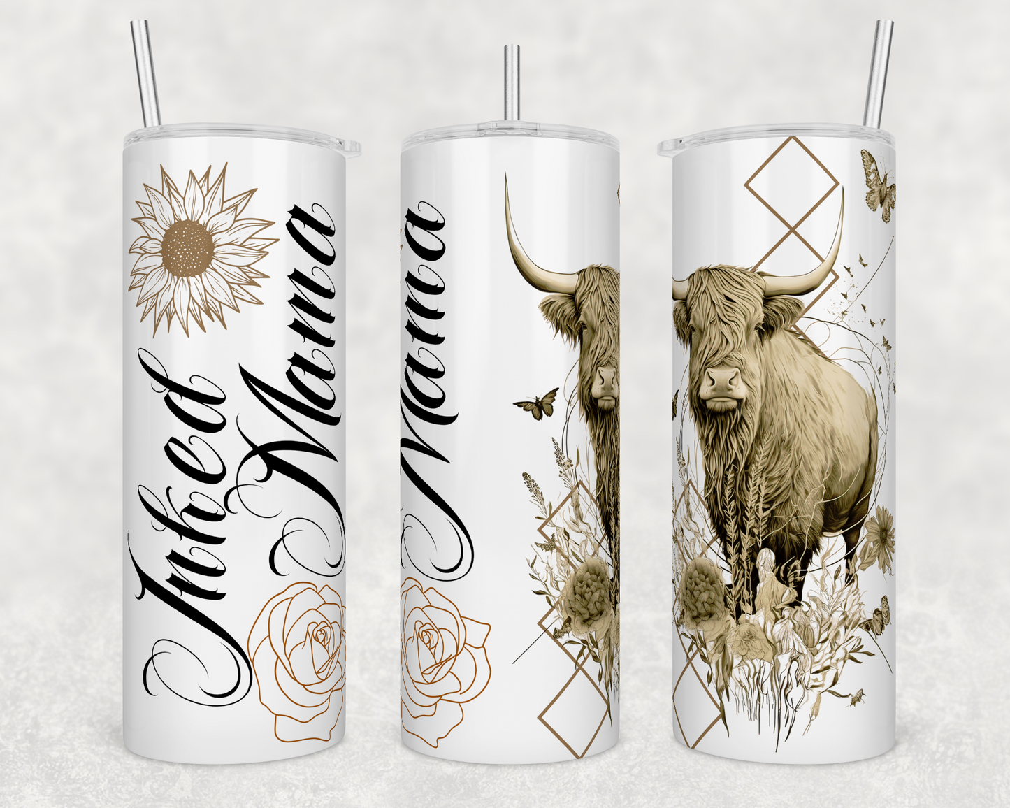 Inked Mama-Highland Cow tumbler