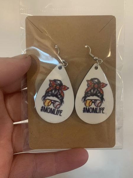 Baseball/ Softball mom life Earrings