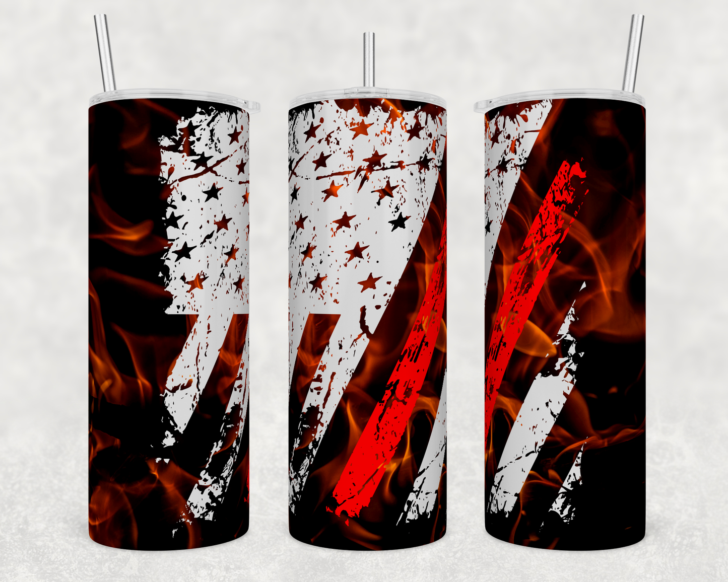 Fire american Flag tumbler