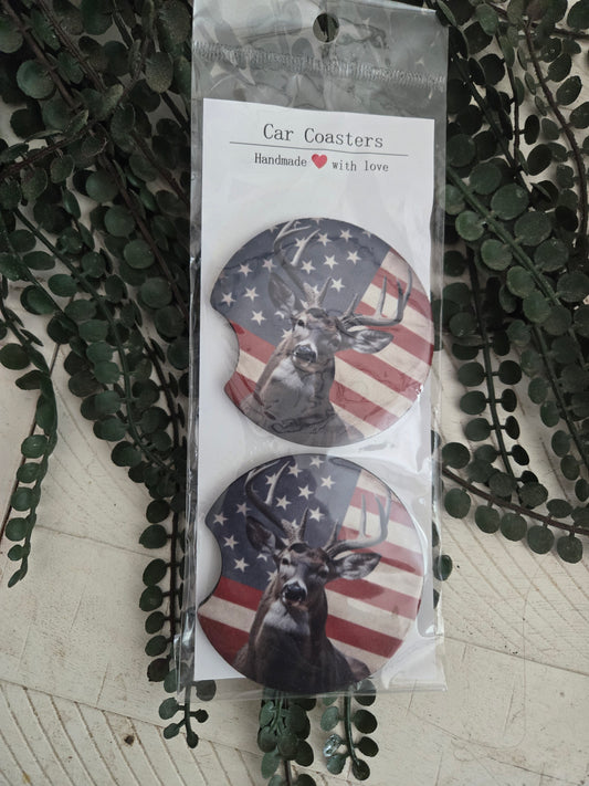 American Flag deer Coasters